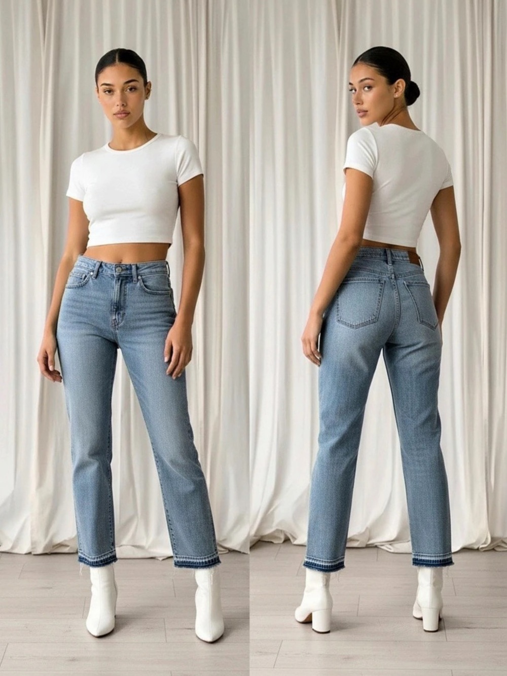 Madewell mid rise 90s straight Jean frayed hem size 27